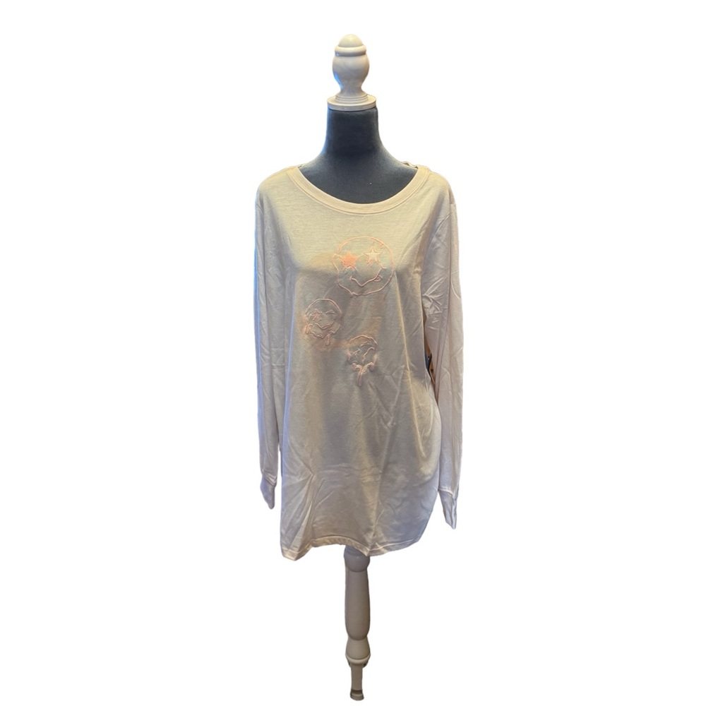 Torrid pink GI Ivy smiley long sleeve jersey tee 2X NWT so soft